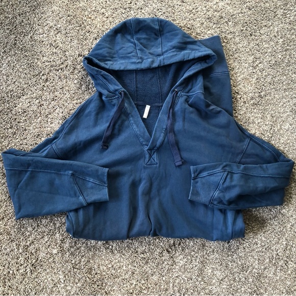 Free People Spur Of The Moment Solid Hoodie - Summer Night - Picture 3 of 5